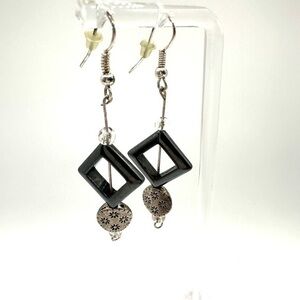 Elegant Black and Silver Earrings